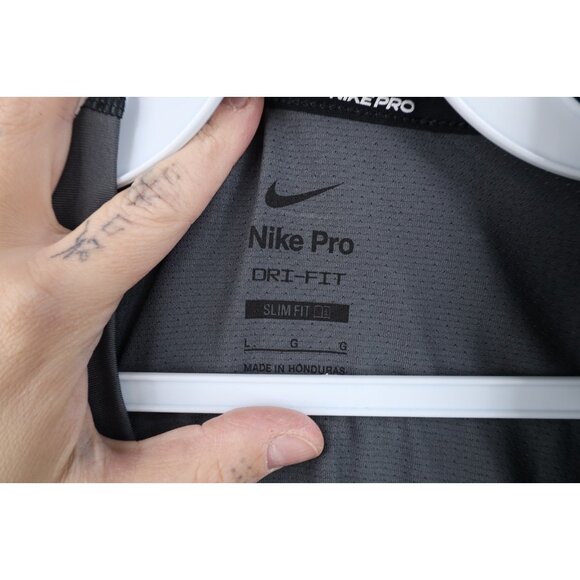 Nike Pro Mens L Slim Fit Big Swoosh Logo Compression Sleeveless Training T-Shirt - Picture 7 of 15